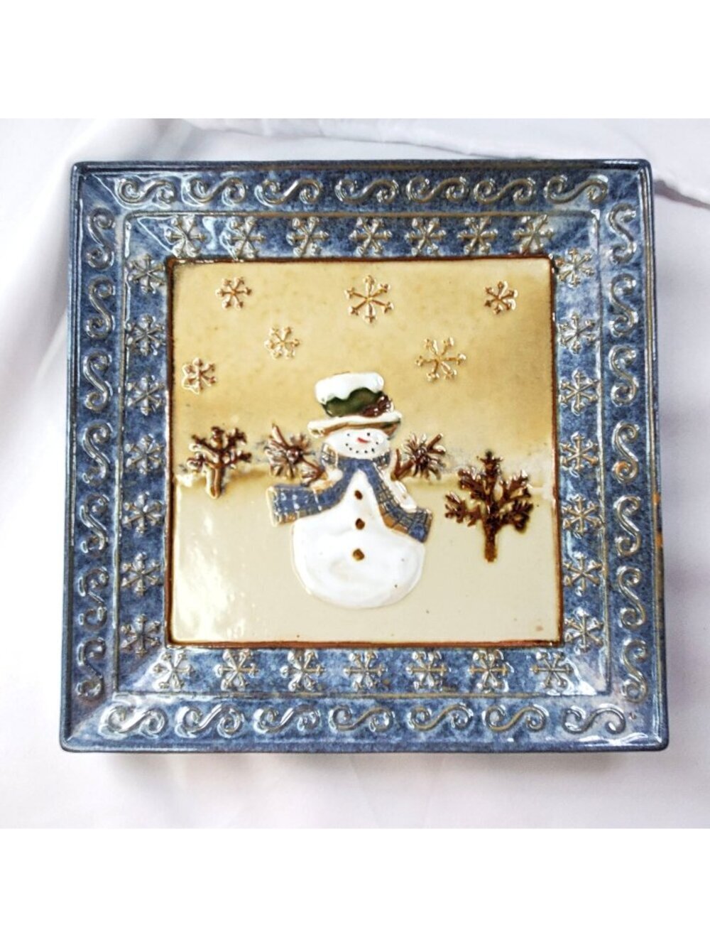 Vintage St Nicholas 9.25” Square Forest Friends Holiday Cakes, Cookies Plate